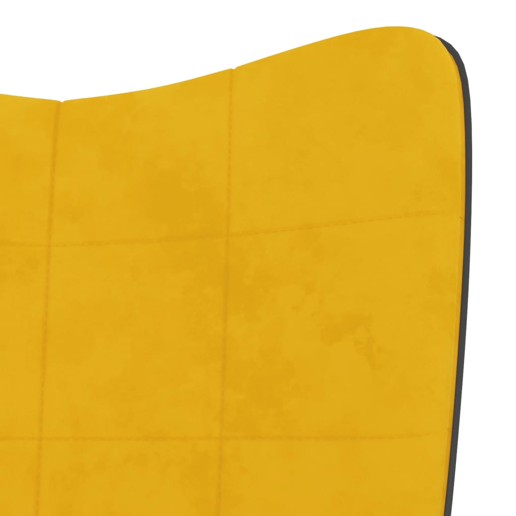 vidaXL Silla de relajación reposapiés terciopelo PVC amarillo mostaza