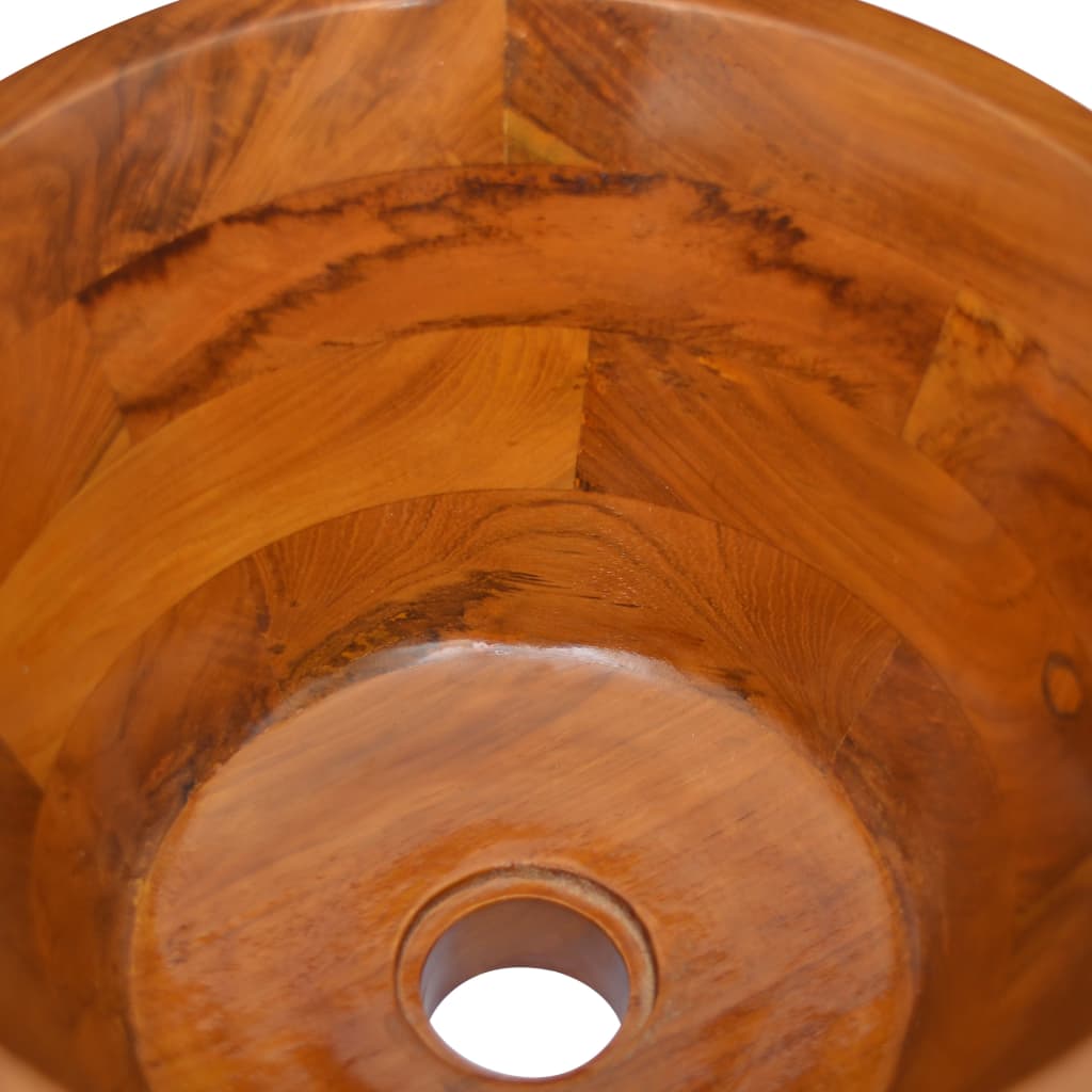 vidaXL Lavabo de madera maciza de teca Φ40x20 cm