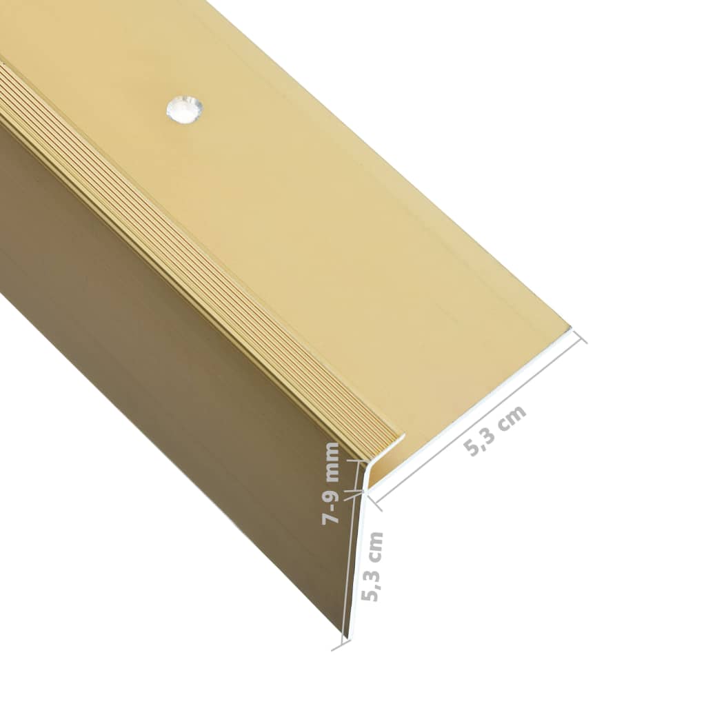 vidaXL Cantoneras de escalera forma de F 15 uds aluminio dorado 90 cm