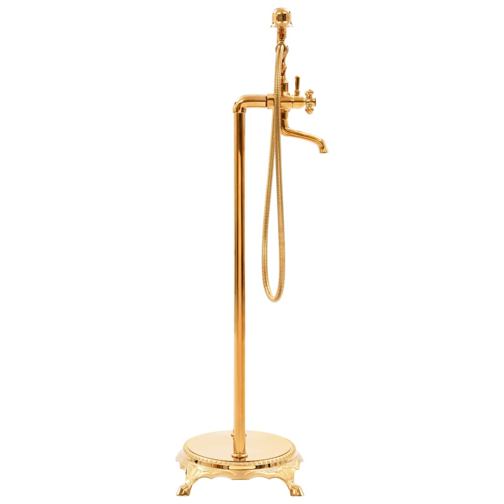 vidaXL Grifo para bañera de pie acero inoxidable dorado 99,5 cm
