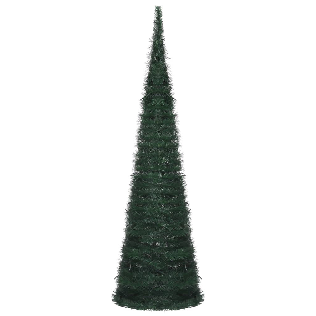 vidaXL Árbol de Navidad artificial emergente tira LED verde 150cm