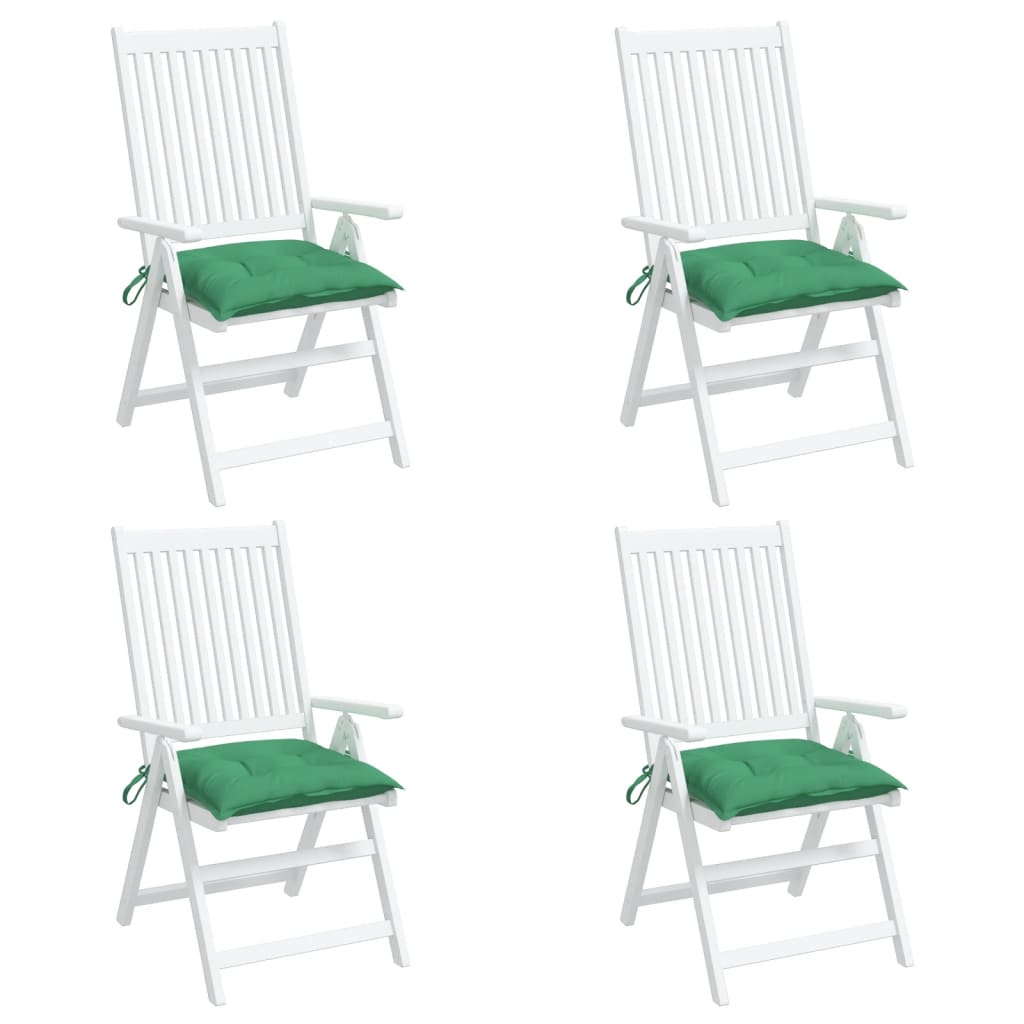 vidaXL Cojines de silla de jardín 4 uds tela verde 40x40x7 cm