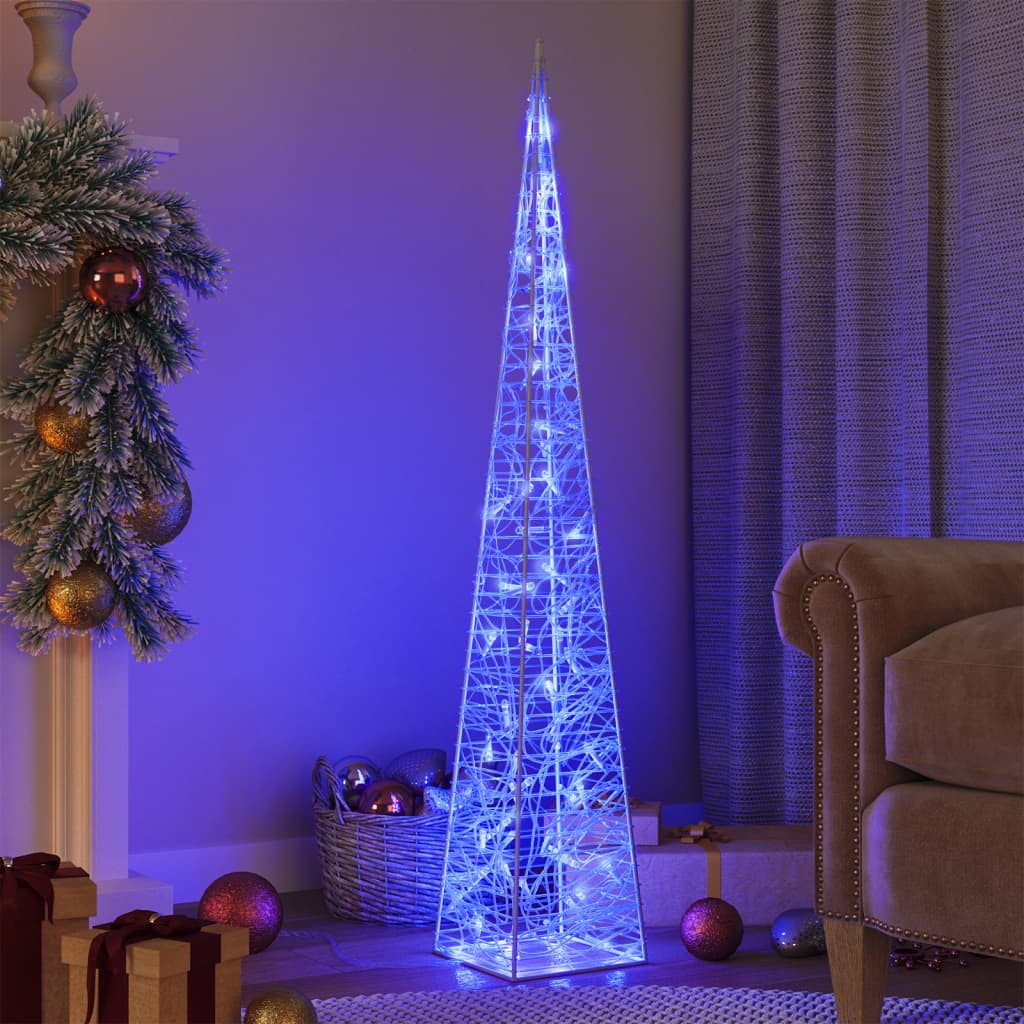 vidaXL Cono de luz LED decorativo acrílico azul 120 cm