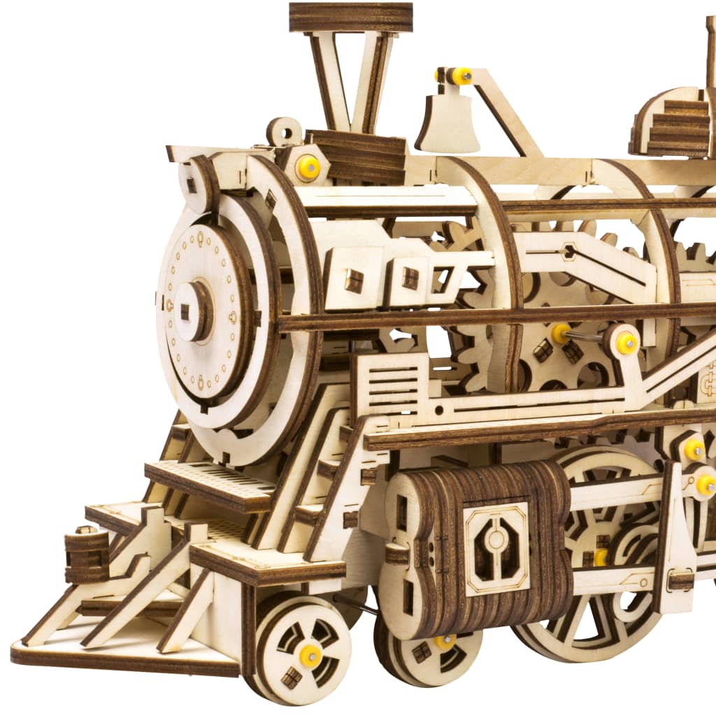 Robotime Tren mecánico de madera Locomotive