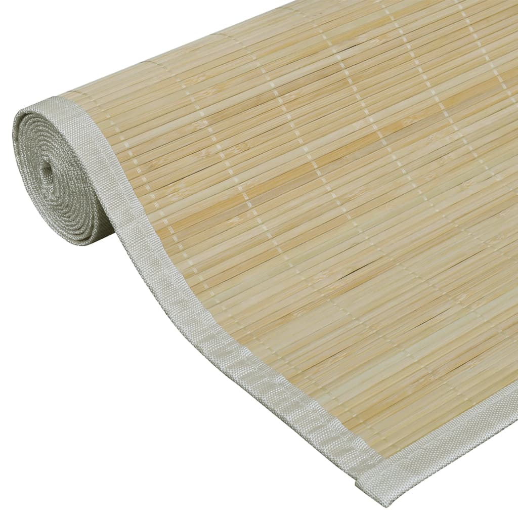 Alfombra de bambú natural rectangular, 80 x 200 cm