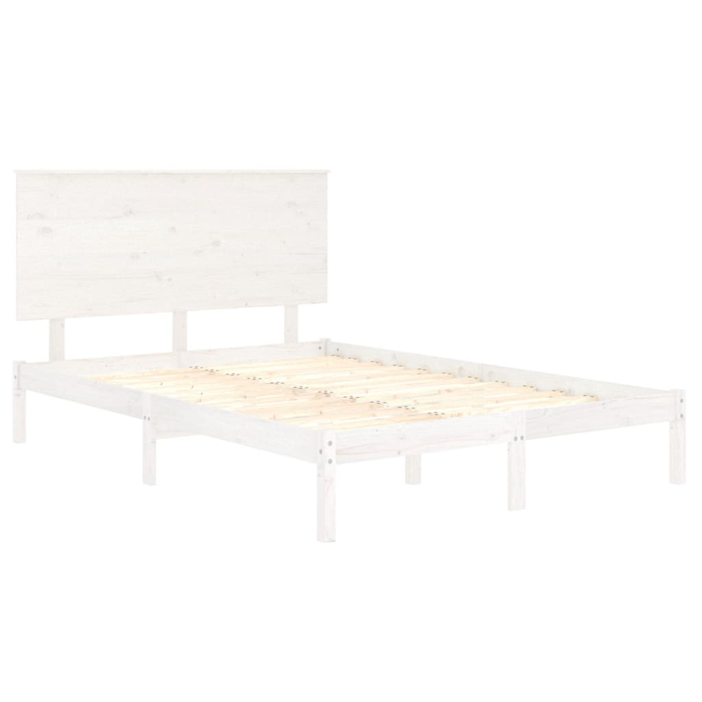 vidaXL Estructura de cama madera maciza de pino blanca 120x200 cm