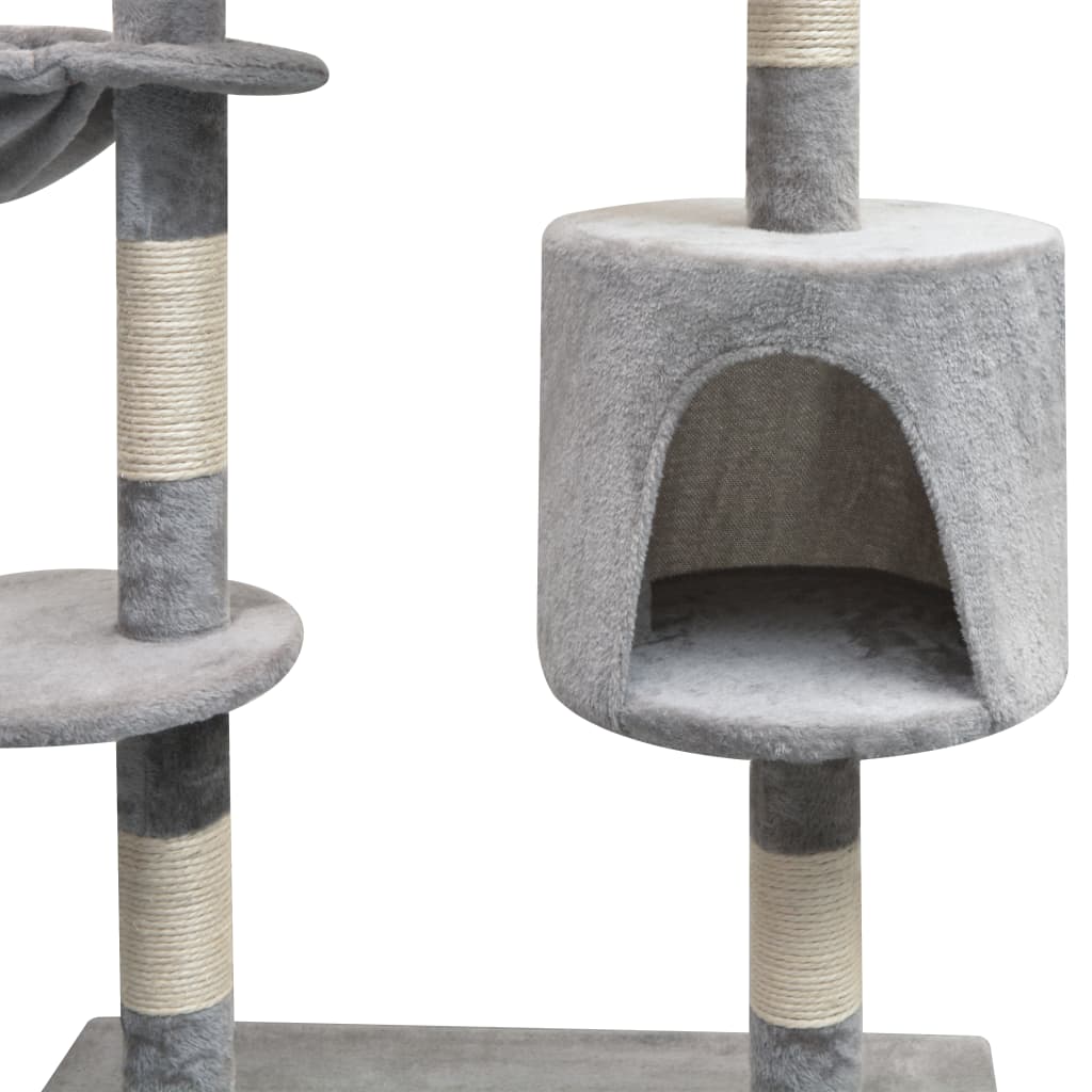 vidaXL Rascador para gatos con poste rascador de sisal 125 cm gris