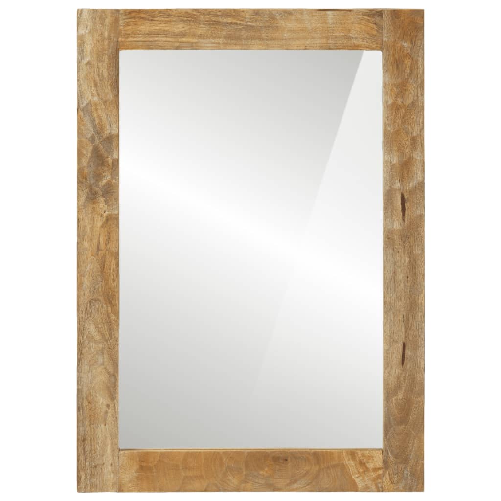 vidaXL Espejo de baño madera maciza de acacia y vidrio 50x70x2,5 cm