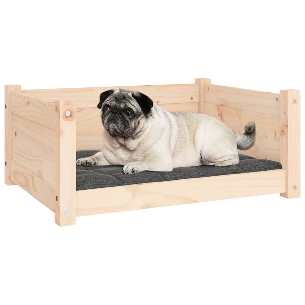 vidaXL Cama para perros madera maciza de pino 65,5x50,5x28 cm