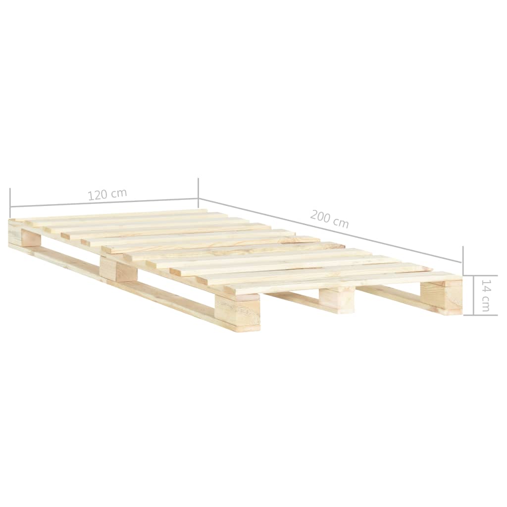vidaXL Estructura de cama de palés madera maciza de pino 120x200 cm