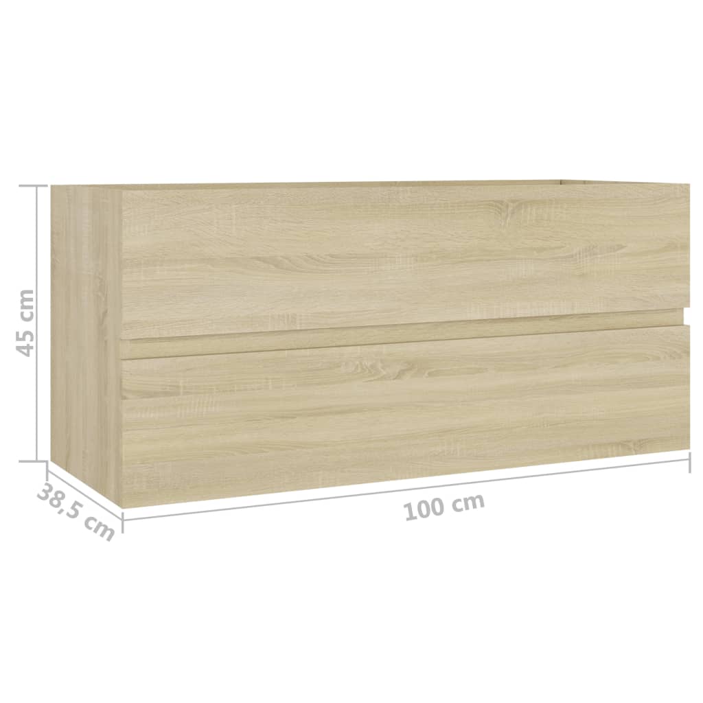 vidaXL Mueble lavabo madera contrachapada roble Sonoma 100x38,5x45 cm