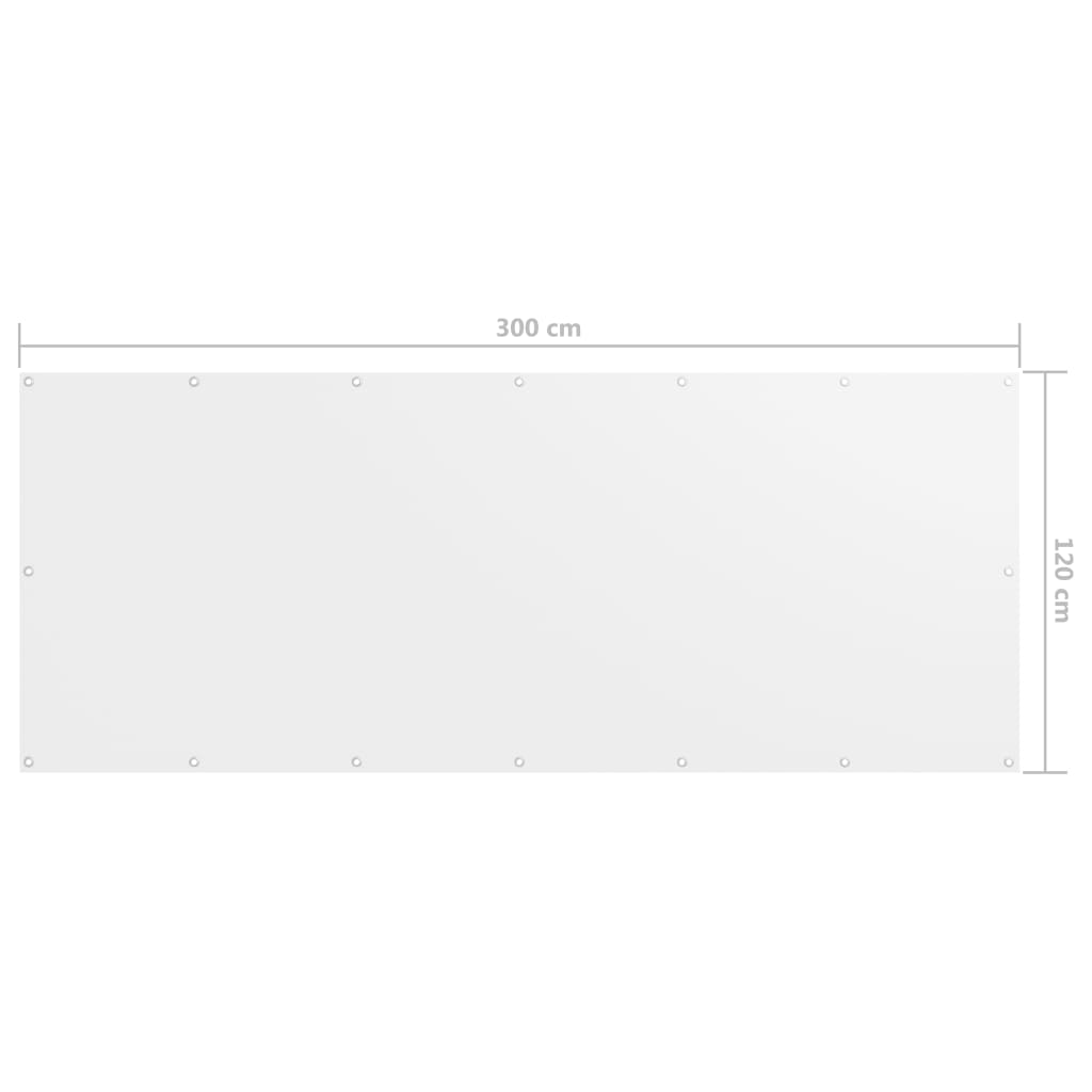 vidaXL Toldo para balcón tela oxford blanco 120x300 cm