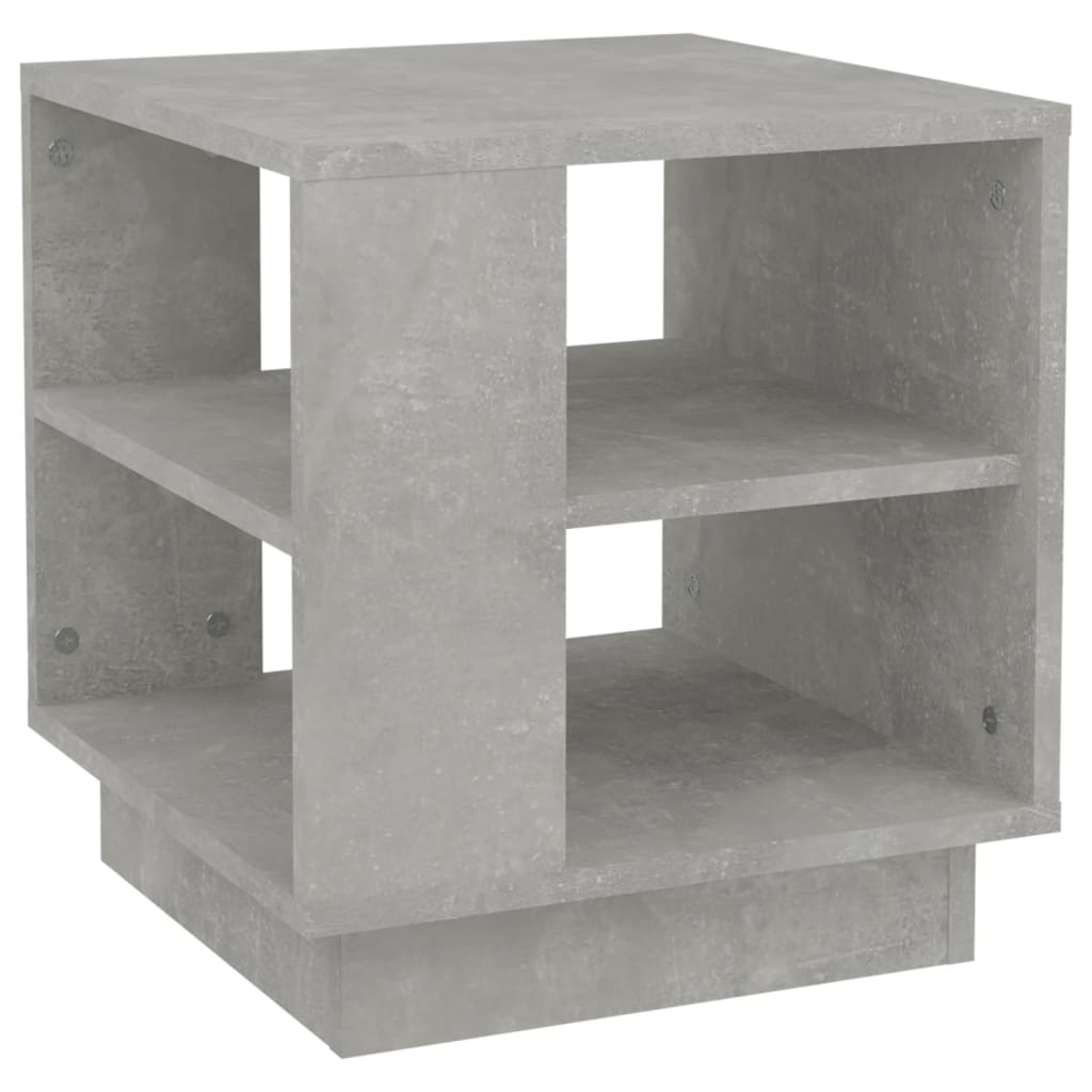 vidaXL Mesa de centro madera contrachapada gris hormigón 40x40x43 cm