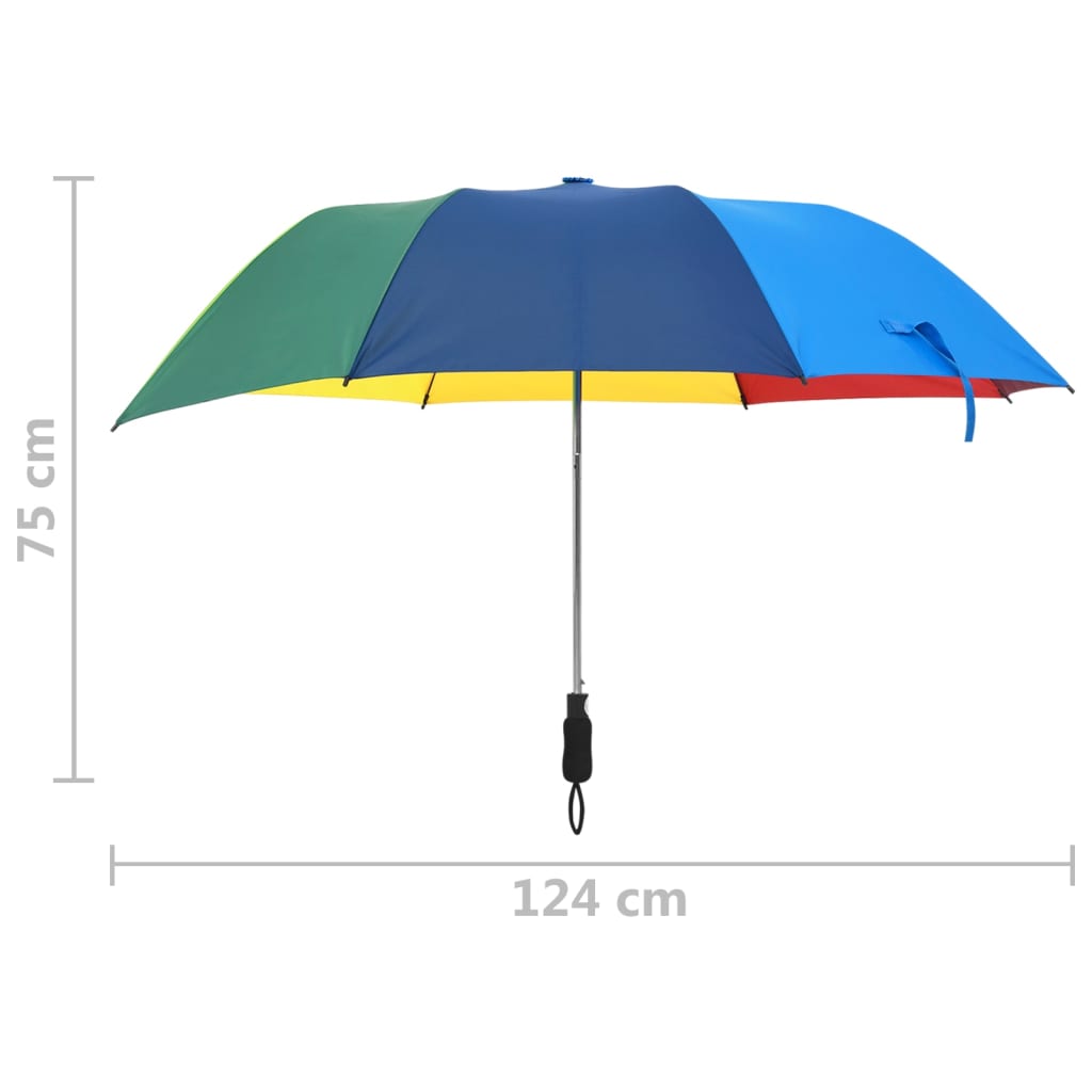 vidaXL Paraguas plegable automático multicolor 124 cm