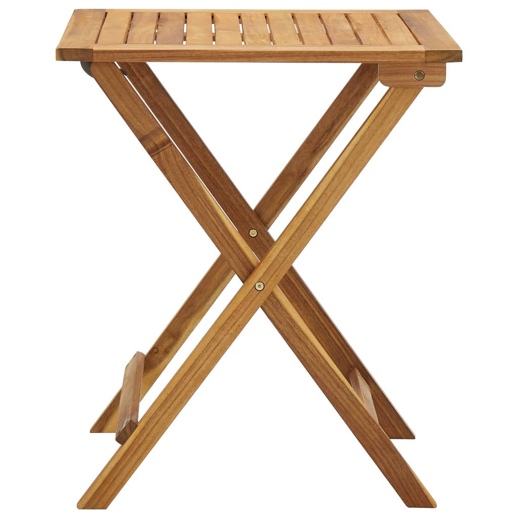 vidaXL Mesa y sillas bistró plegables 3 pzas y cojines madera maciza