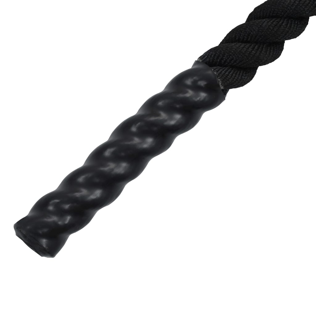 vidaXL Cuerda ondulatoria de poliéster 9 m negro