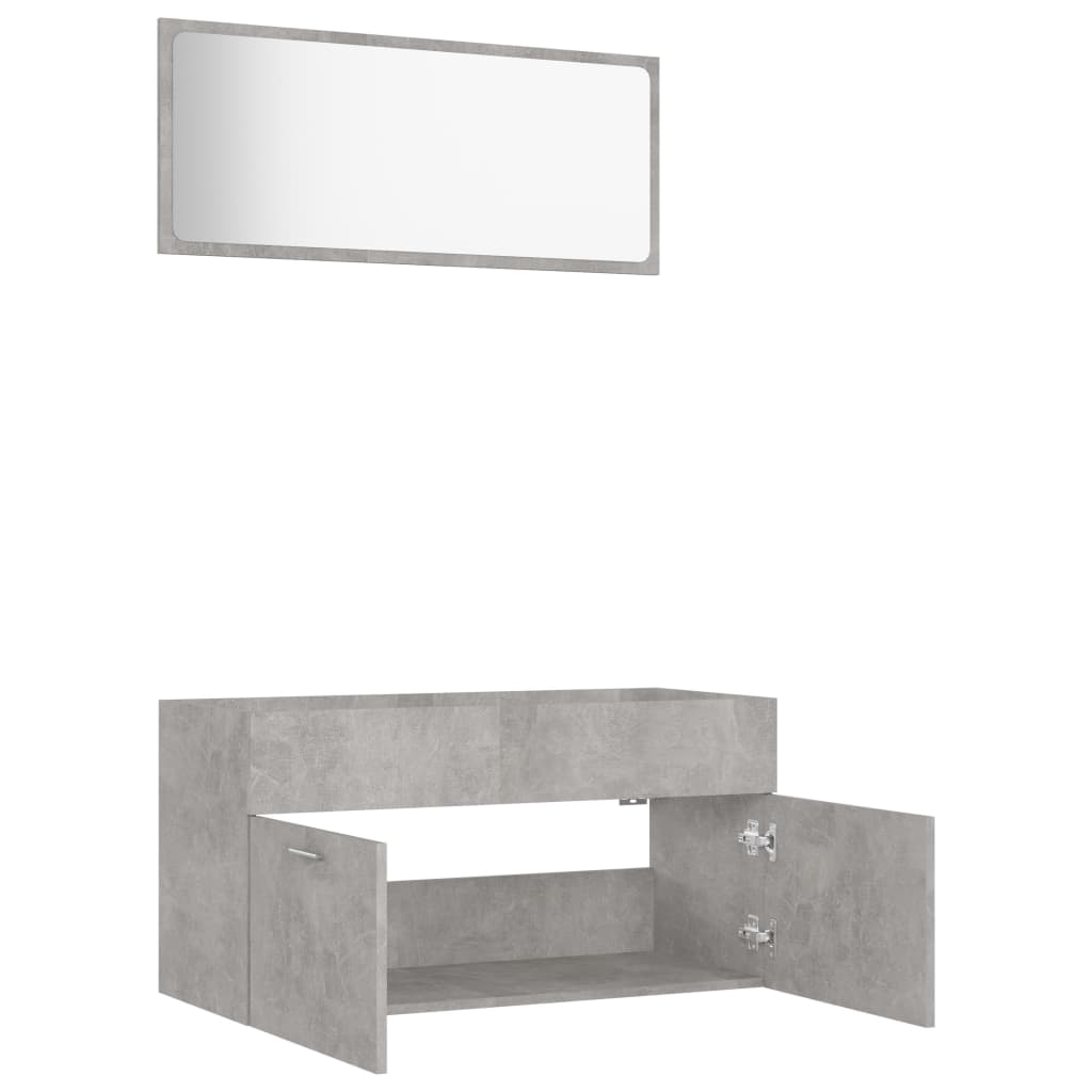 vidaXL Conjunto de muebles de baño 2 piezas aglomerado gris hormigón