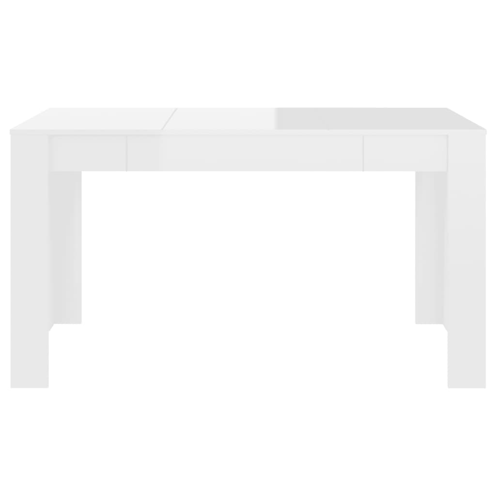 vidaXL Mesa de comedor madera ingeniería blanco brillo 140x74,5x76 cm