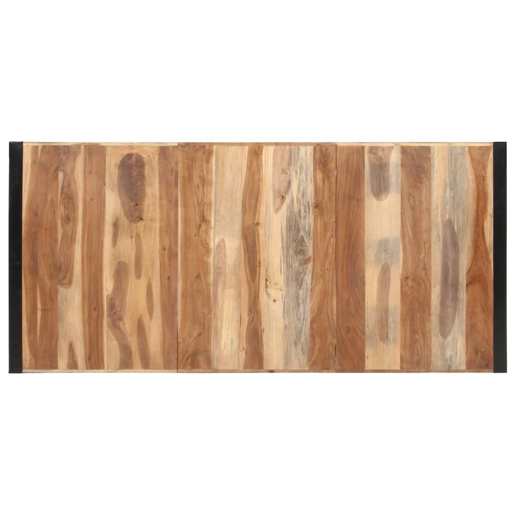 vidaXL Mesa de comedor madera maciza y acabado sheesham 220x100x75 cm