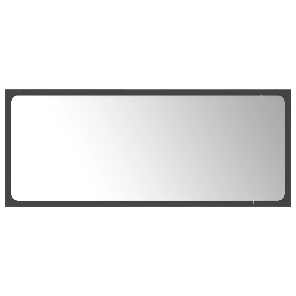 vidaXL Espejo de baño madera contrachapada gris 90x1,5x37 cm