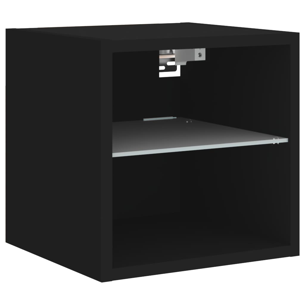 vidaXL Muebles de TV de pared con LED 6 pzas madera ingeniería negro