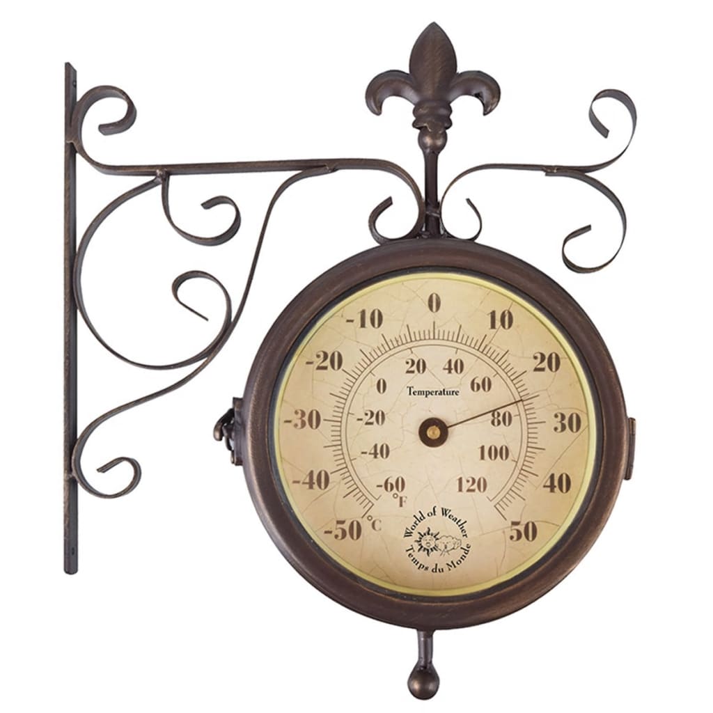 Reloj de estación con termómetro, Esschert Design TF005