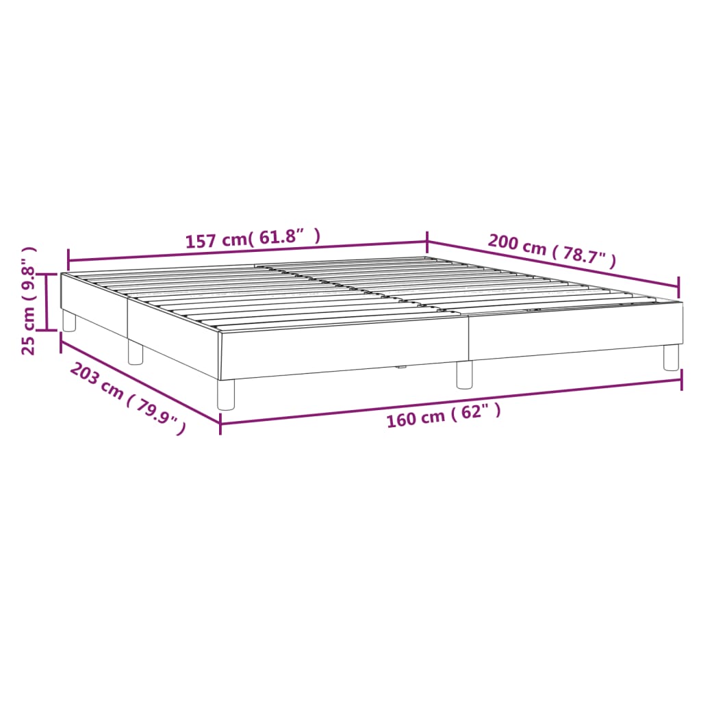 vidaXL Estructura de cama de tela gris taupe 160x200 cm