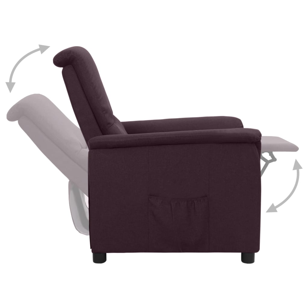 vidaXL Silla reclinable de tela morado