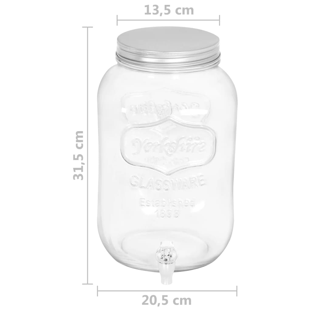 vidaXL Dispensador de bebida vidrio 8050 ml