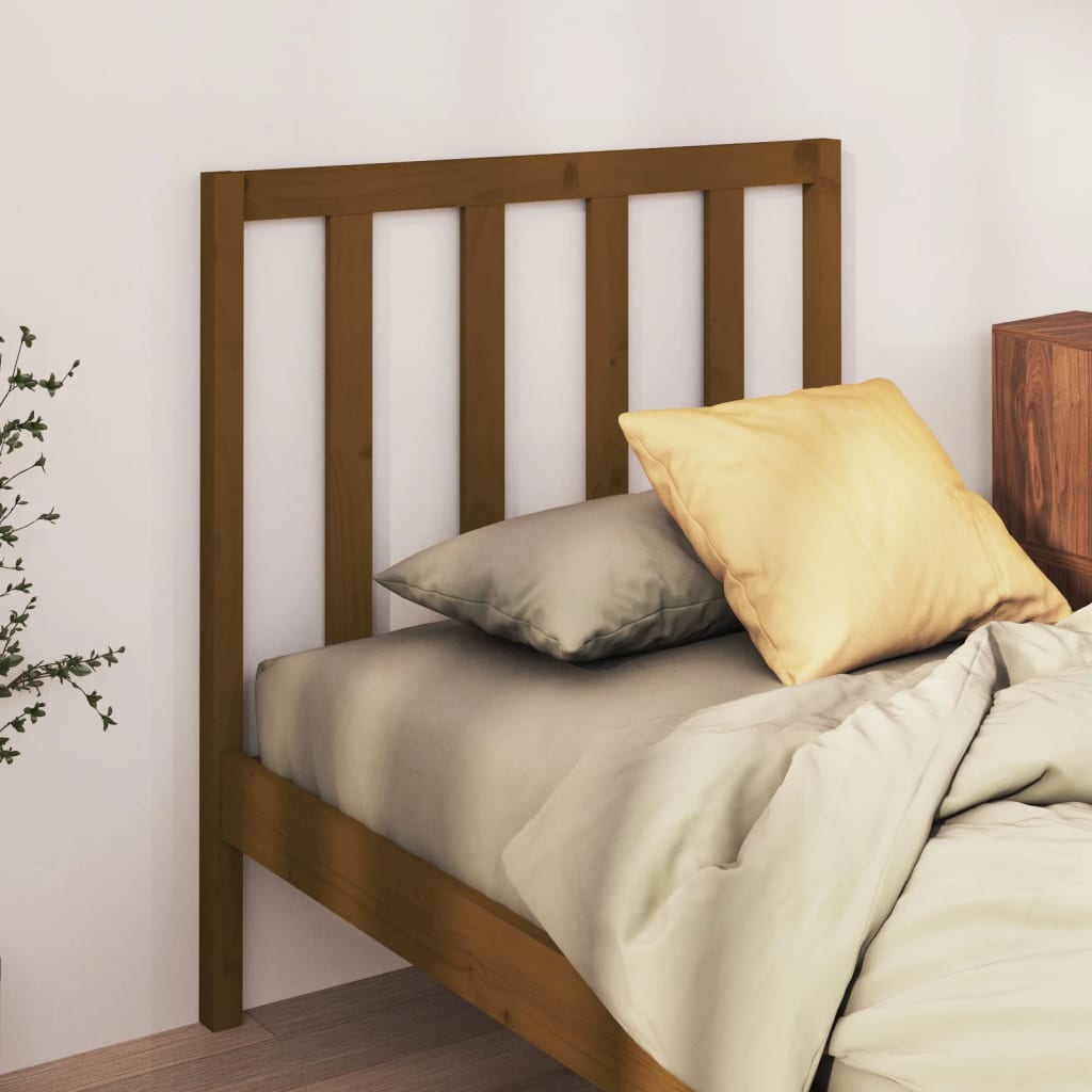 vidaXL Cabecero de cama madera maciza de pino marrón miel 106x4x100 cm