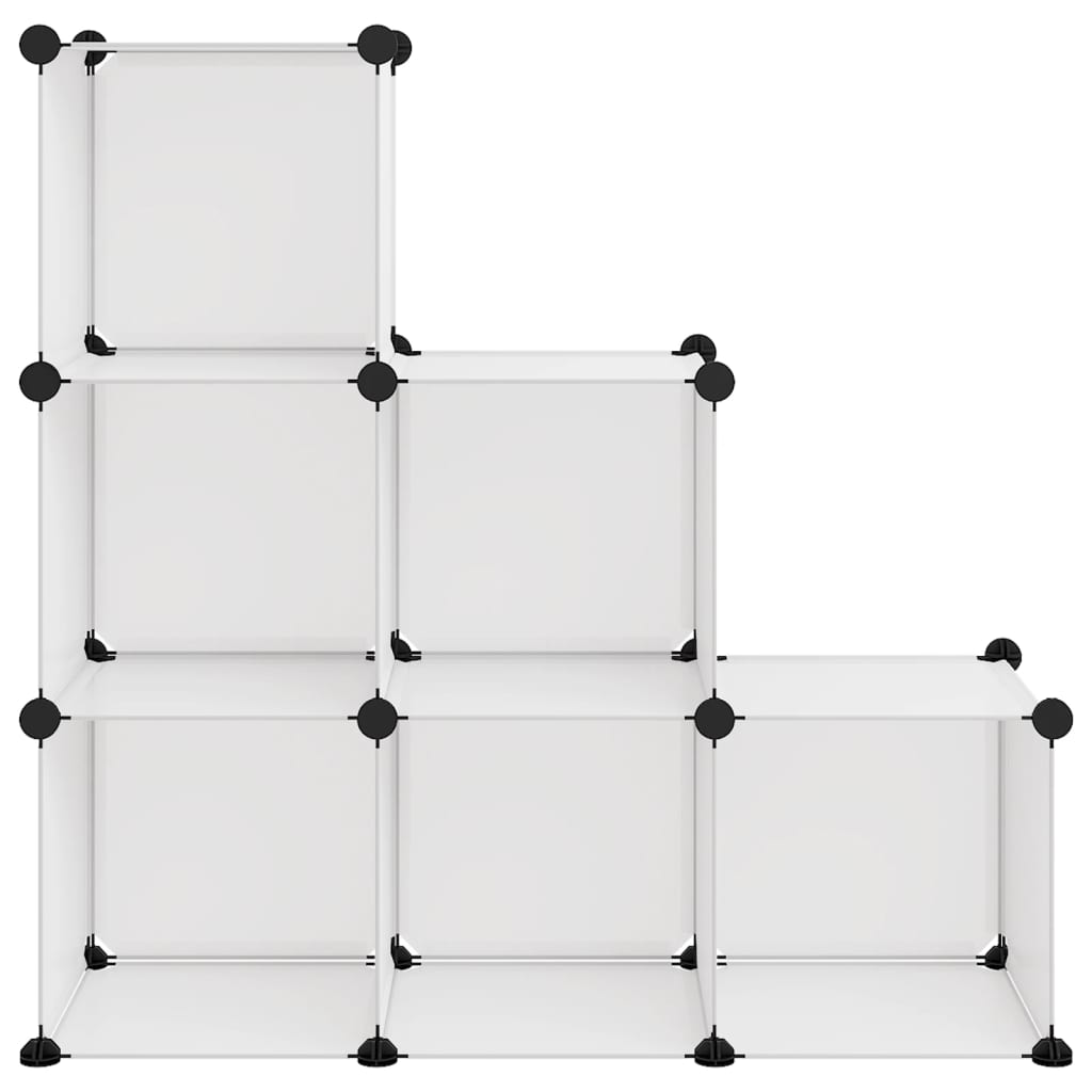vidaXL Estantería de cubos con 6 compartimentos PP transparente