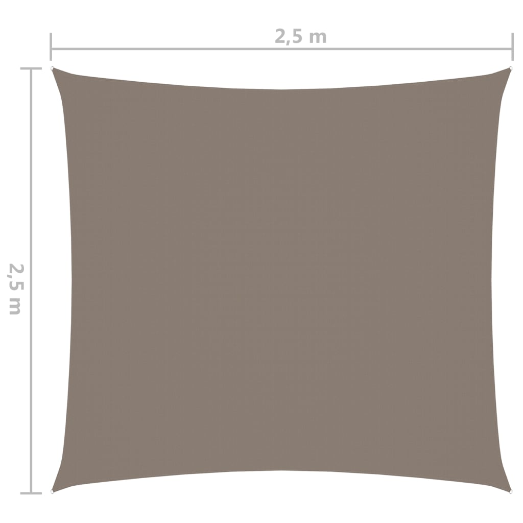 vidaXL Toldo de vela cuadrado tela Oxford gris taupe 2,5x2,5 m
