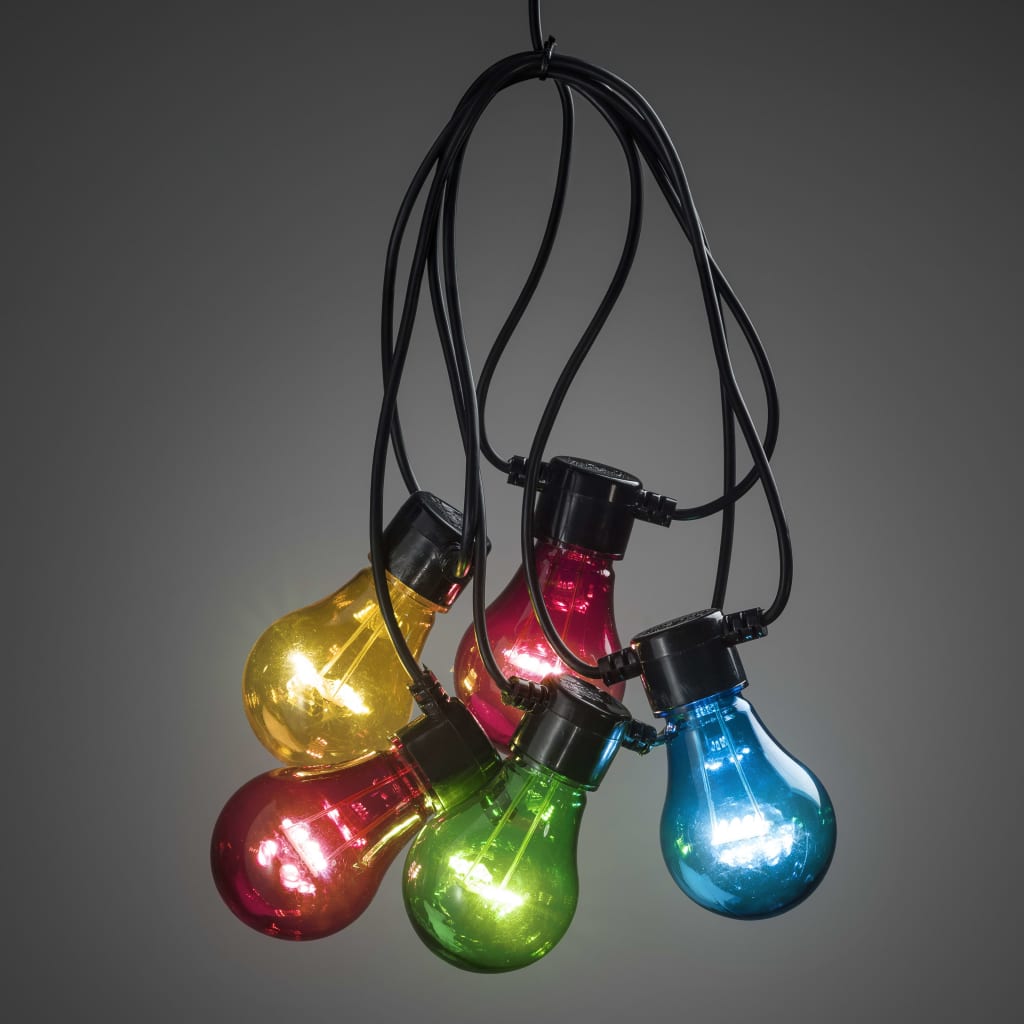 KONSTSMIDE Luces de fiesta con set extensión 10 lámparas multicolor