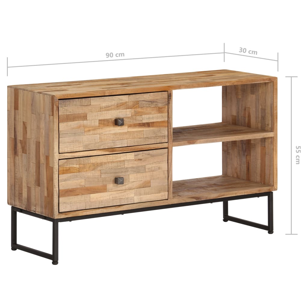 vidaXL Mueble para TV de madera de teca reciclada 90x30x55 cm
