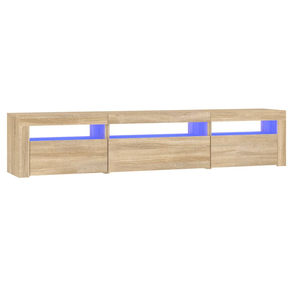 vidaXL Mueble de TV con luces LED roble Sonoma 195x35x40 cm