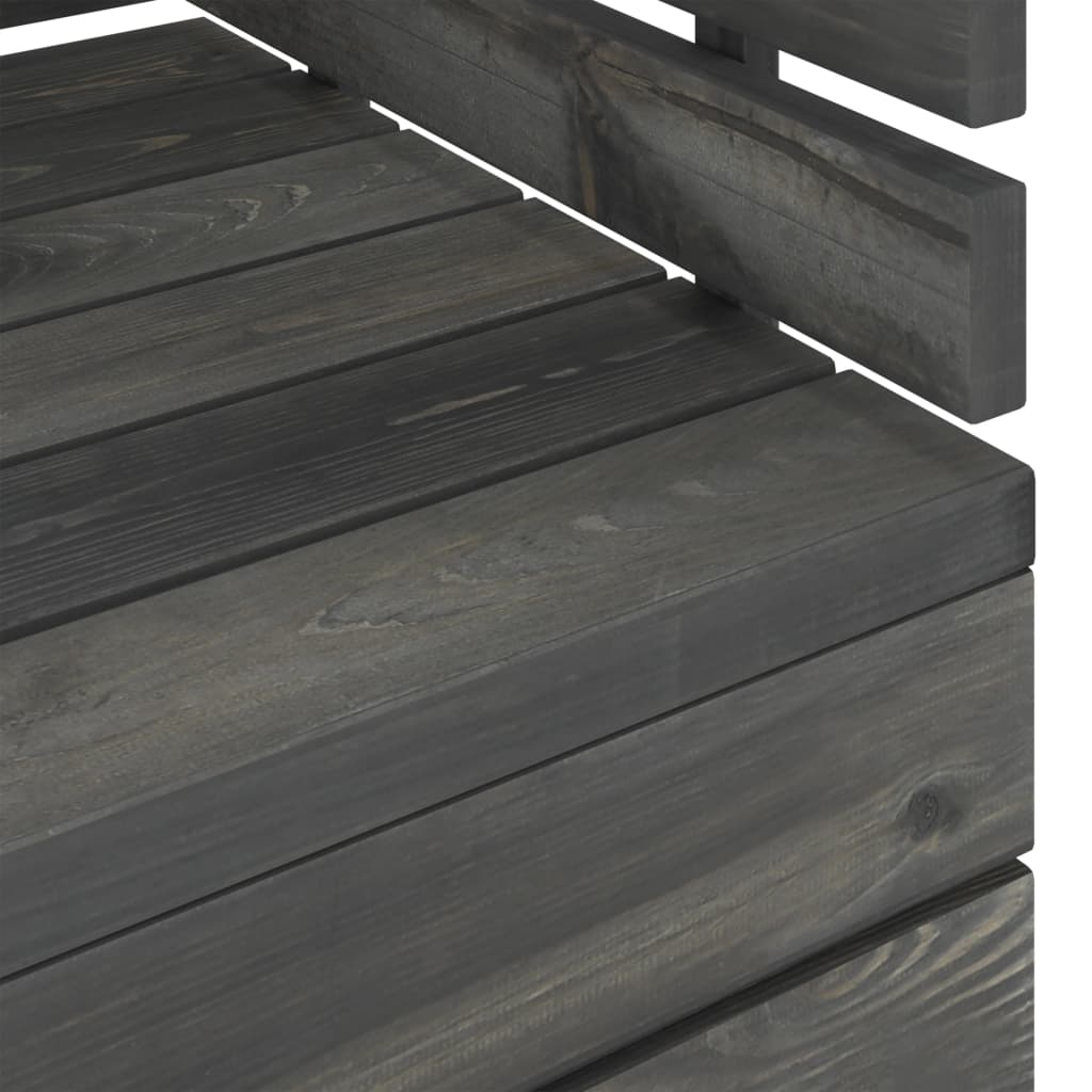 vidaXL Muebles palets de jardín 7 pzas madera maciza pino gris oscuro