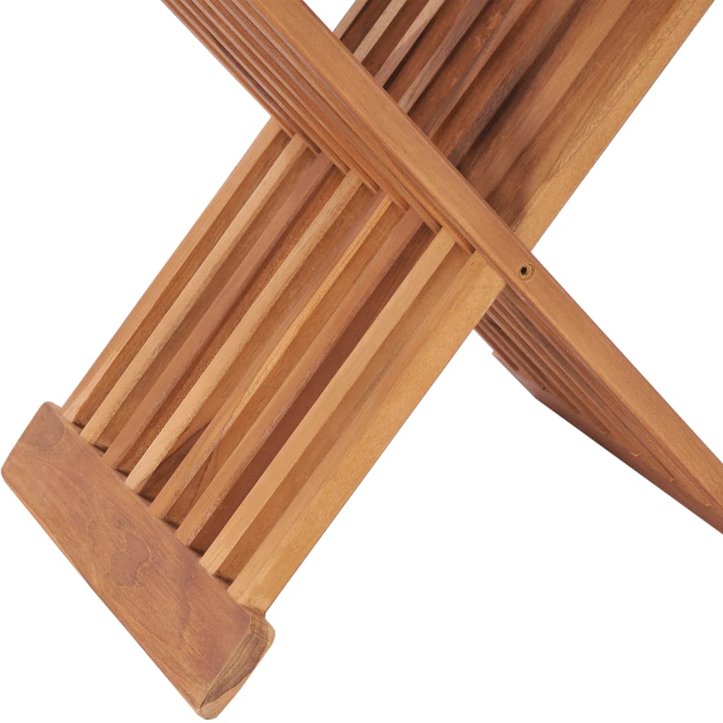 vidaXL Taburete plegable de madera maciza de teca 40x32x45 cm