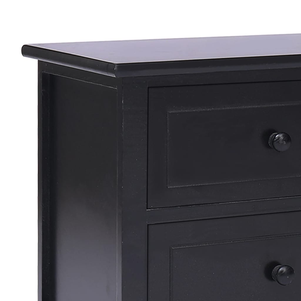 vidaXL Mueble para TV madera maciza de paulownia negro 108x30x40 cm