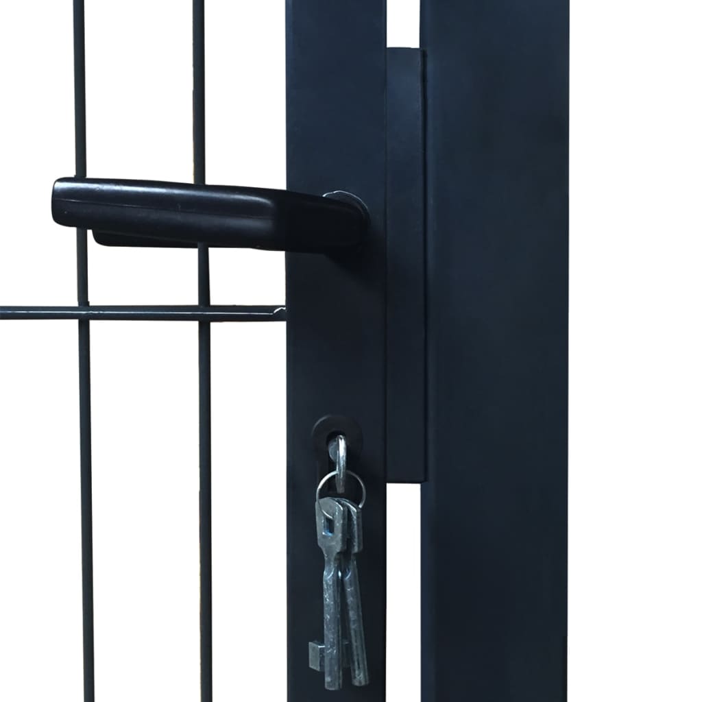 vidaXL Puerta de valla de acero gris antracita 106x248 cm
