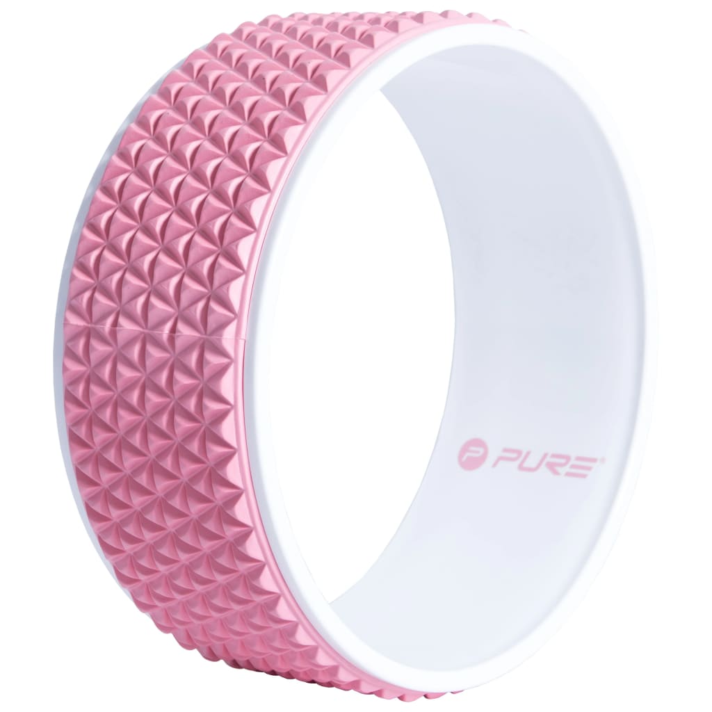 Pure2Improve Rueda de yoga rosa y blanco 34 cm