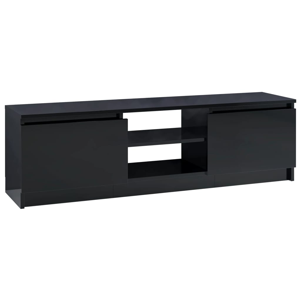 vidaXL Mueble de TV de aglomerado negro brillante 120x30x35,5 cm