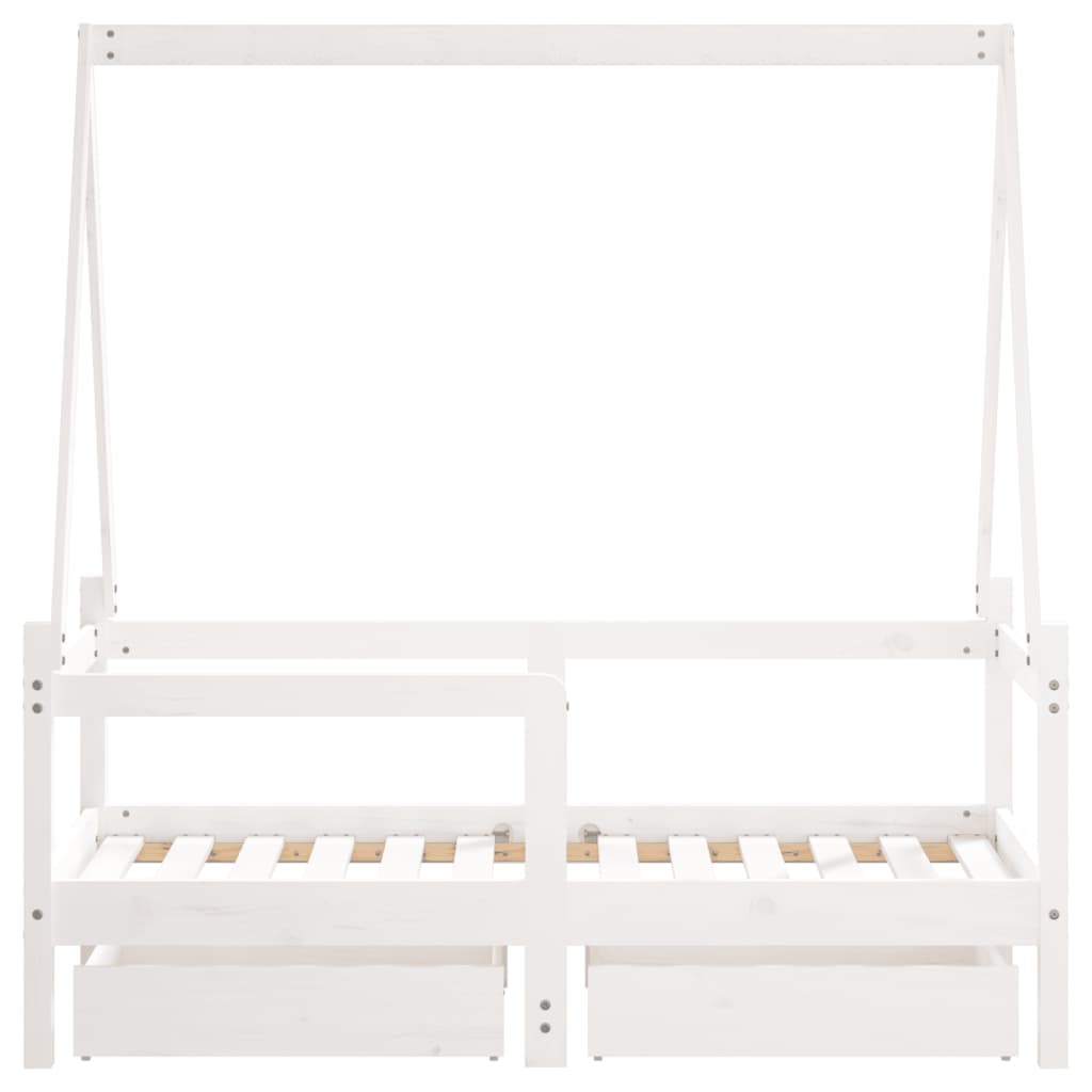 vidaXL Estructura cama niños con cajones madera pino blanco 70x140 cm