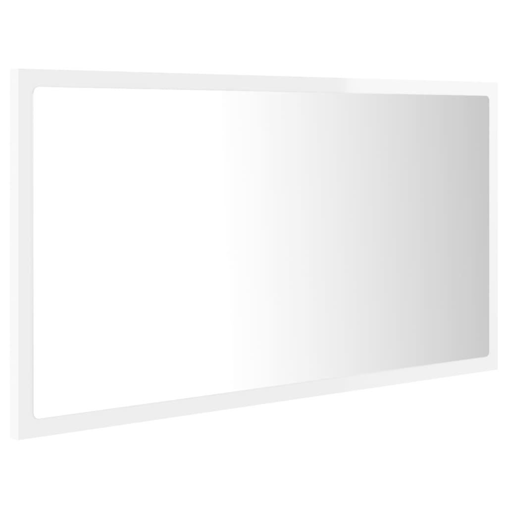 vidaXL Espejo de baño acrílico blanco brillo 80x8,5x37 cm