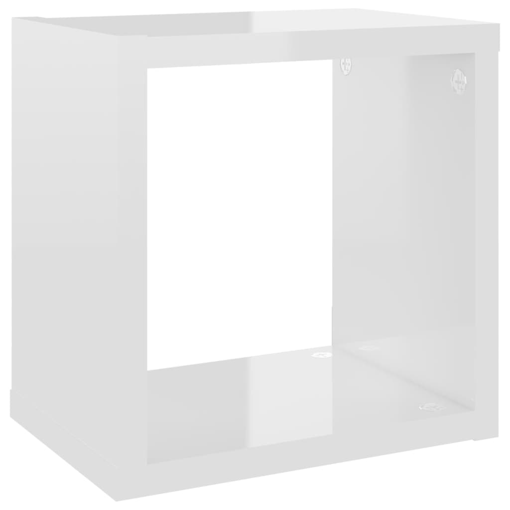 vidaXL Estantes cubos pared 6 uds blanco brillante 22x15x22 cm
