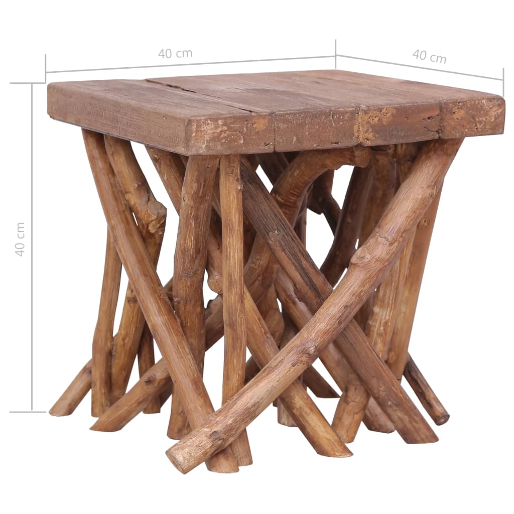 vidaXL Mesa de centro de troncos madera maciza 40x40x40 cm