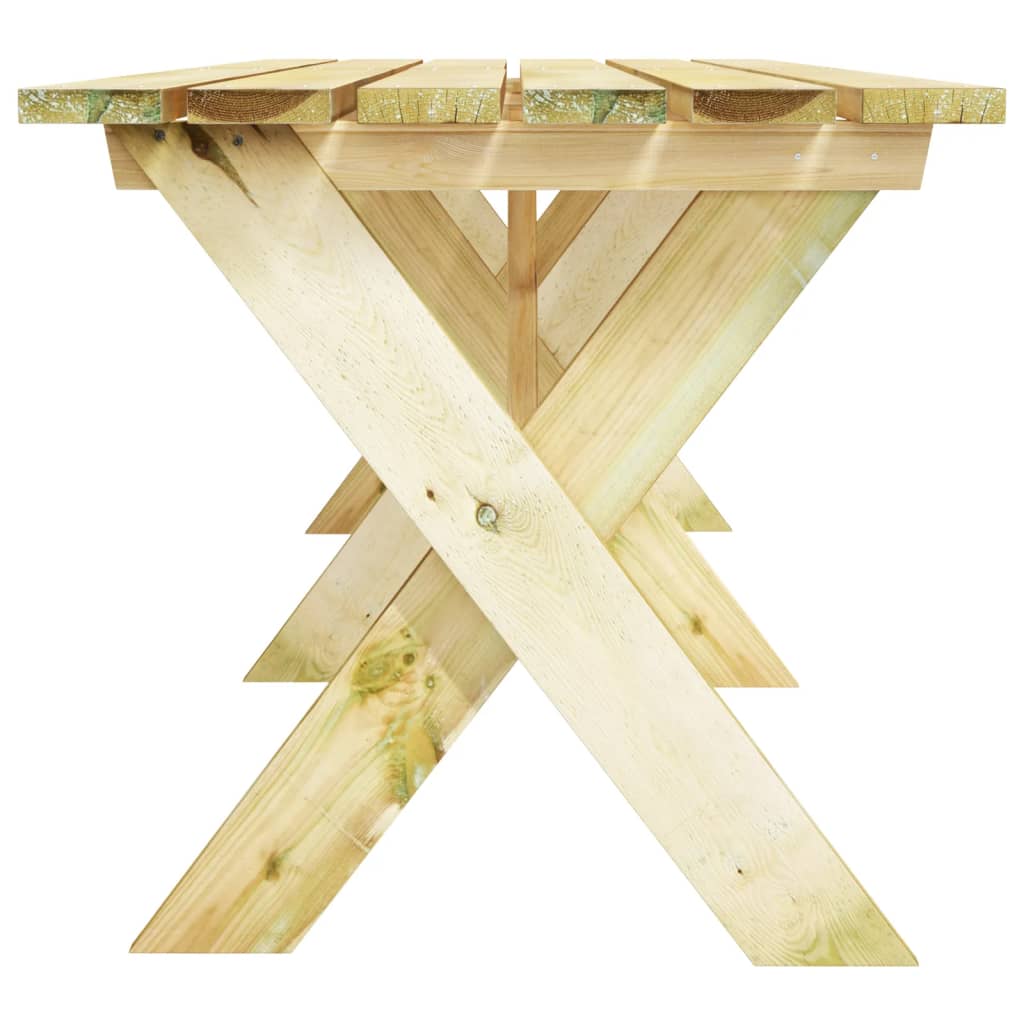 vidaXL Mesa de jardín de madera de pino impregnada 220x73x70 cm