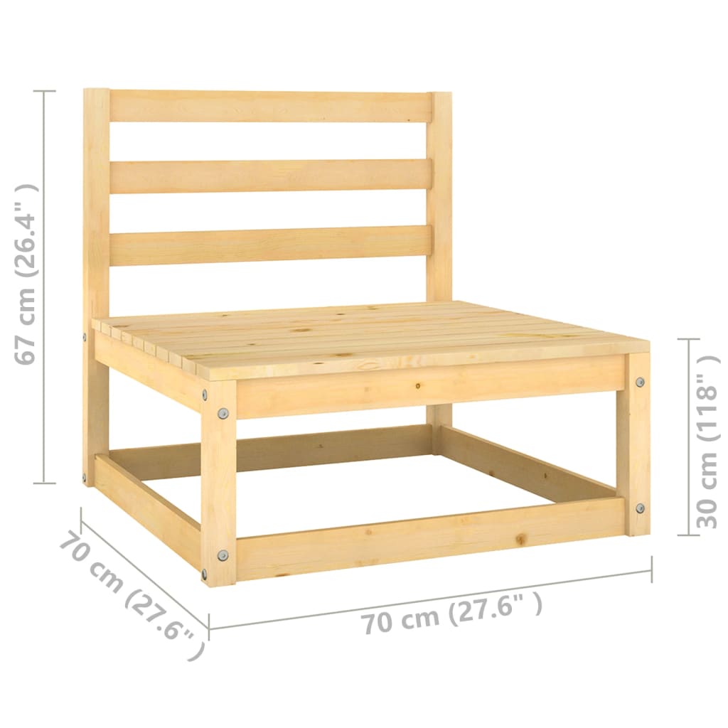 vidaXL Juego de muebles de jardín 2 piezas madera maciza de pino