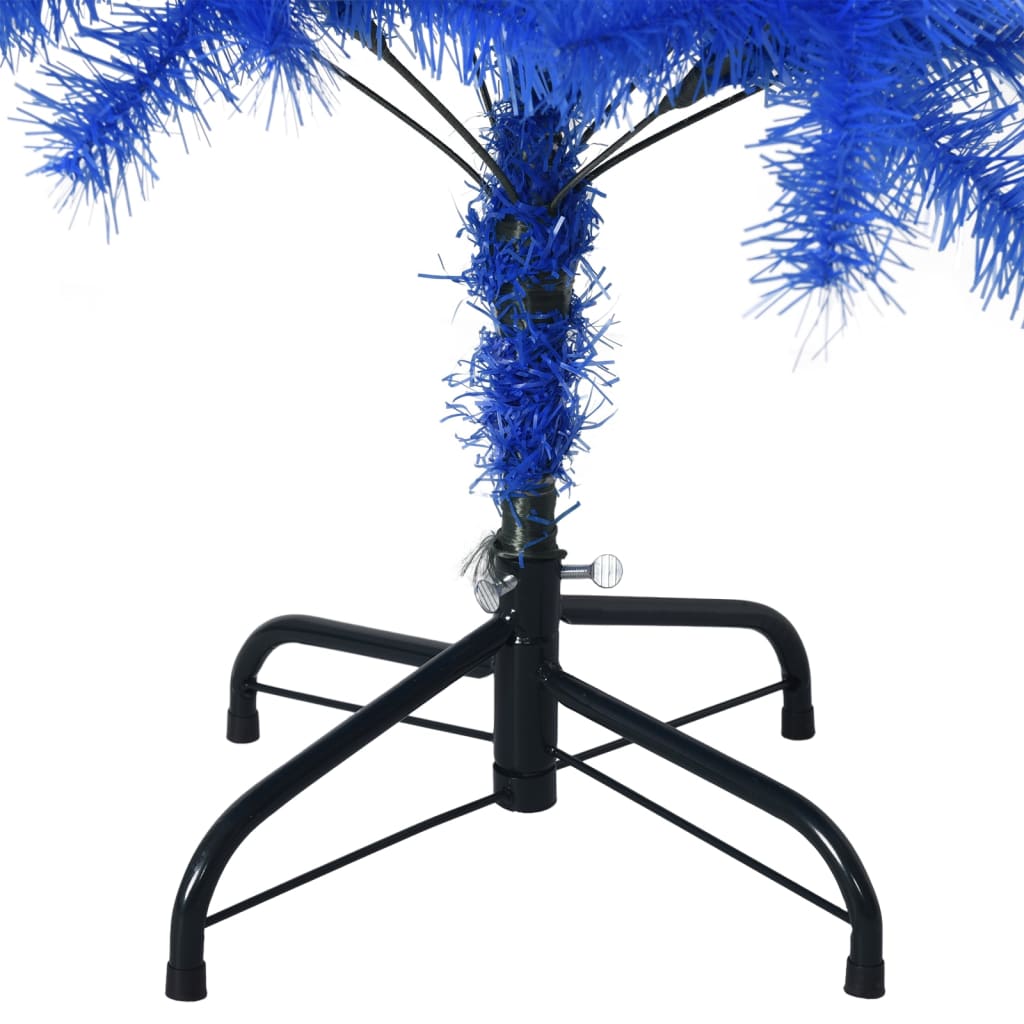 vidaXL Árbol de Navidad artificial con soporte PVC azul 150 cm