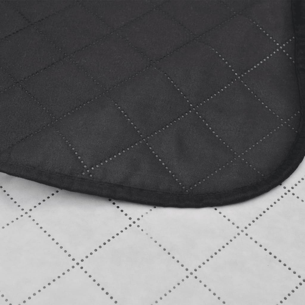 130886 Double-sided Quilted Bedspread Black/White 170 x 210 cm