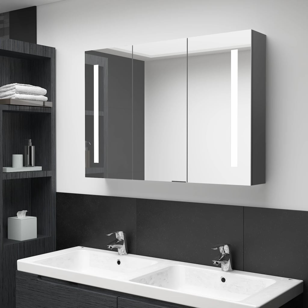 vidaXL Mueble de baño con espejo LED 89x14x62 cm